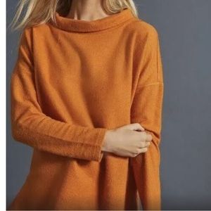 Anthropologie Orange Rust  Mock Neck Top Sz Medium